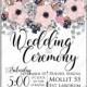 Anemone wedding invitation card printable template modern floral design