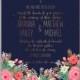 Pink rose, peony wedding invitation card dark blue background mothers day card