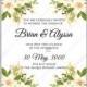 Jasmine sakura anemone wedding invitation bridal shower invitation