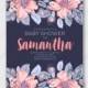 Dog-rose pink sakura anemone bloom wild rose vector wedding invitation template invitation download