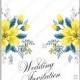 Yellow sunflower wedding invitation vector template winter