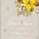 Yellow anemone sunflower autumn floral wedding invitation vector template mothers day card