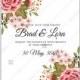 Ranunculus rose red pink peony wedding invitation vector printable card template birthday card
