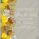 Yellow anemone sunflower autumn floral wedding invitation vector template baby shower invitation
