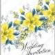 Yellow sunflower wedding invitation vector template anniversary invitation