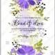 Purple anemone clip art wedding invitation bridal shower flowers floral illustration