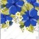 Blue beautiful anemone wedding invitation vector card template floral illustration invitation template