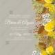Yellow anemone sunflower autumn floral wedding invitation vector template custom invitation