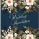 Sakura wedding invitation vector template thank you card