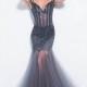 Jovani - 59929 Beaded Plunging Tulle Mermaid Gown - Designer Party Dress & Formal Gown