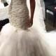 Heavy Beaded Pearls Tulle Mermaid Wedding Dresses 2017 Sweetheart Neckline Vestido De Noiva Button Back Bridal Gowns Custom Made