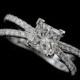Platinum 950 Split Shank Diamond Princess Cut Engagement Ring Mounting