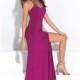Gunmetal Madison James 17-267 Prom Dress 17267 - Sleeveless Long High Slit Jersey Knit Open Back Dress - Customize Your Prom Dress