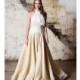 Tara LaTour - Fall 2015 - Laudee Sleeveless Cropped Lace Ruffle Halter Top Dropped Waist Panel Ballgown Wedding Dress - Stunning Cheap Wedding Dresses