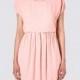 Summer code new Womenswear fold pink short sleeve round neck long chiffon dress - Bonny YZOZO Boutique Store