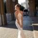 Muse by Berta 2018 BONITA Elegant Sweep Train Ivory Sheath Sleeveless Halter Beading Satin Wedding Gown - Brand Prom Dresses