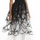 Illusion Scribble Tulle Midi Gown