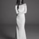 Rime Arodaky Fall/Winter 2017 Adele Appliques Crepe Simple Sweep Train Keyhole Back Fit & Flare Bateau Long Sleeves Bridal Gown - Charming Wedding Party Dresses