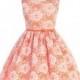 Orange Taffeta w/ White Lace Overlay Dress Style: DSK436 - Charming Wedding Party Dresses