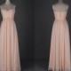 Peach Bridesmaid Dresses Long Sweetheart Backless Simple Chiffon Evening Prom Dresses 2015 - Hand-made Beautiful Dresses