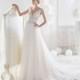 Nicole 2018 NIAB18024 Sweet Chapel Train V-Neck Aline Sleeveless Ivory Tulle Covered Button Beading Bridal Gown - Designer Party Dress & Formal Gown