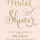 "Mila" Blush   Gold Glitter Bridal Shower Invitation