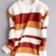 Vogue Solid Color Slimming Long Sleeves Stripped Knitted Sweater Sweater - Discount Fashion in beenono