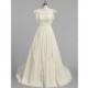 Champagne Azazie Martina BG - Chiffon, Tulle And Lace Court Train Illusion Illusion Dress - Simple Bridesmaid Dresses & Easy Wedding Dresses