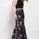 Jovani - 53081 Pearl Embellished Halter Floral Evening Dress - Designer Party Dress & Formal Gown