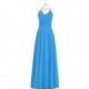 Ocean_blue Azazie Faith - Floor Length Halter Bow/Tie Back Chiffon Dress - Charming Bridesmaids Store