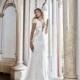 Solo Merav 2017 Lizet Chapel Train Open Back Hand-made Flowers Lace Deep Plunging V-Neck Fit & Flare Sweet Ivory Bridal Gown - Customize Your Prom Dress