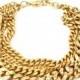Ben-Amun - Gold Chain and Crystal Studded Necklace - Designer Party Dress & Formal Gown