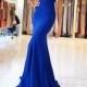 Royal Blue Mermaid Prom Dresses Long Jersey Evening Gowns