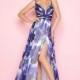 Flash by Mac Duggal 66077L Floral Print Prom Dress - Brand Prom Dresses
