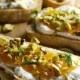 Goat Cheese And Apricot Crostini With Pistachios And Mint