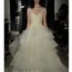 Reem Acra - Spring 2014 - Hera Embroidered Ball Gown with Applique Cascade Skirt - Stunning Cheap Wedding Dresses