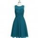 Ink_blue Azazie Willow - Chiffon And Lace Back Zip Sweetheart Knee Length - Simple Bridesmaid Dresses & Easy Wedding Dresses