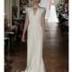 Jenny Packham - 2013 - Tease V-Neck Sheath Wedding Dress with Beaded Short Sleeves - Stunning Cheap Wedding Dresses