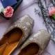 Enhara Silver Sequin Wedding Shoes/Bridal Ballet Flats/Bridal Shoes/Handmade Indian Designer Women Shoes or Slippers