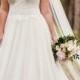 A-Line Plus Size Wedding Dress With Princess Cut Neckline