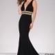 Jovani 35119 Beaded Waist Jersey Pageant Dress - Brand Prom Dresses