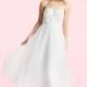 Ivory Azazie Kelly BG - Tea Length Sweetheart Organza And Lace Back Zip - Charming Bridesmaids Store