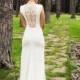Ivory Crepe Open Back Wedding Dress And Handmade Embellishments, Bridal Dress With Train L12, Simple Wedding Dress