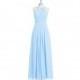 Sky_blue Azazie Abbey - Chiffon Floor Length Halter Strap Detail Dress - Charming Bridesmaids Store