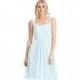 Mist Azazie Siena - Chiffon And Lace Knee Length Illusion Dress - Charming Bridesmaids Store