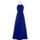Royal_blue Azazie Regina - Floor Length Chiffon And Lace Halter Strap Detail Dress - Simple Bridesmaid Dresses & Easy Wedding Dresses