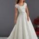 Bonny Love 6420 Modest Floral Tulle A-Line Wedding Dress - Crazy Sale Bridal Dresses