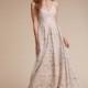 BHLDN Helena - A-Line V-Neck Natural Floor Silk Lace - Formal Bridesmaid Dresses 2018