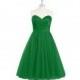 Emerald Azazie Reina - Knee Length Sweetheart Tulle And Satin Corset Dress - Charming Bridesmaids Store
