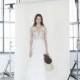 Divine Atelier 2018 Daphne 3/4 Sleeves Illusion Aline White Sweep Train Sweet Chiffon Embroidery Beach Bridal Dress - Bridesmaid Dress Online Shop